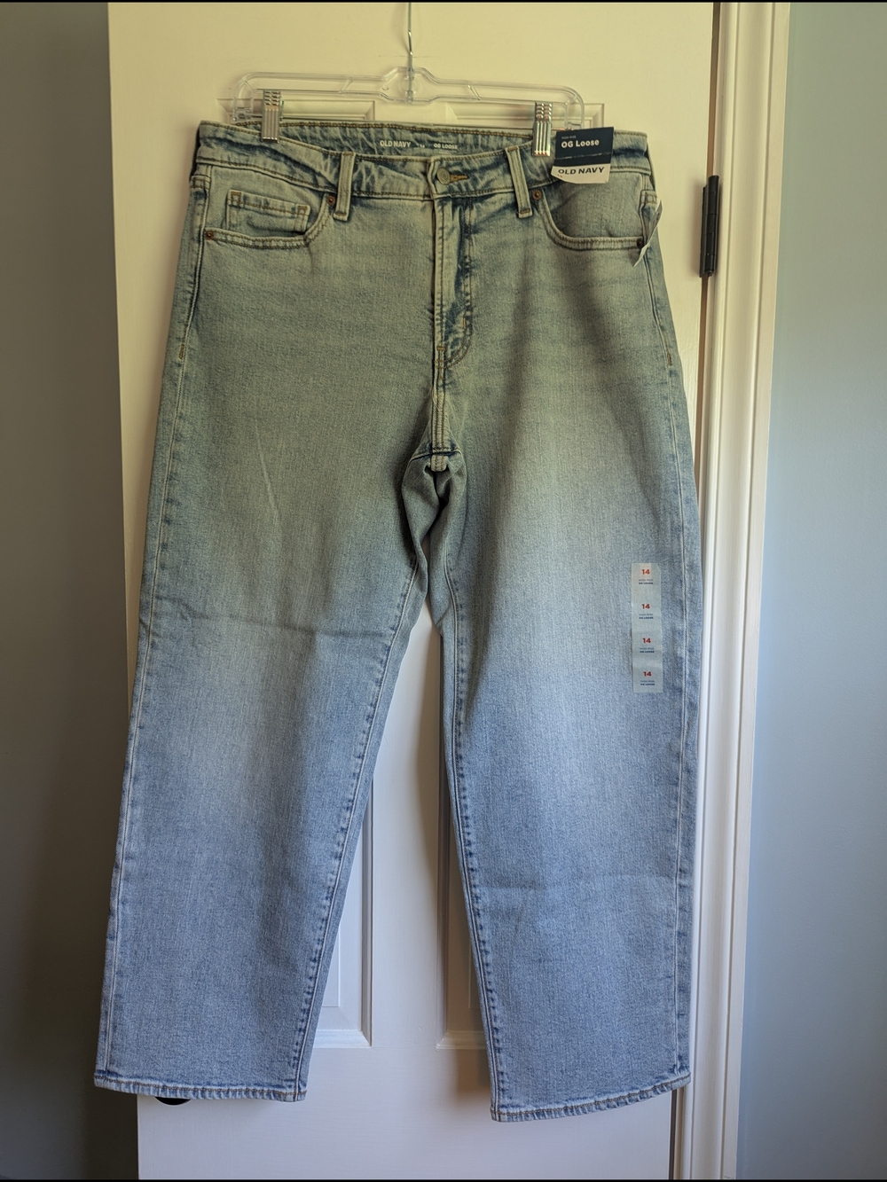 NWT Old Navy High Rise OG Loose Light Wash Wide Leg Jeans